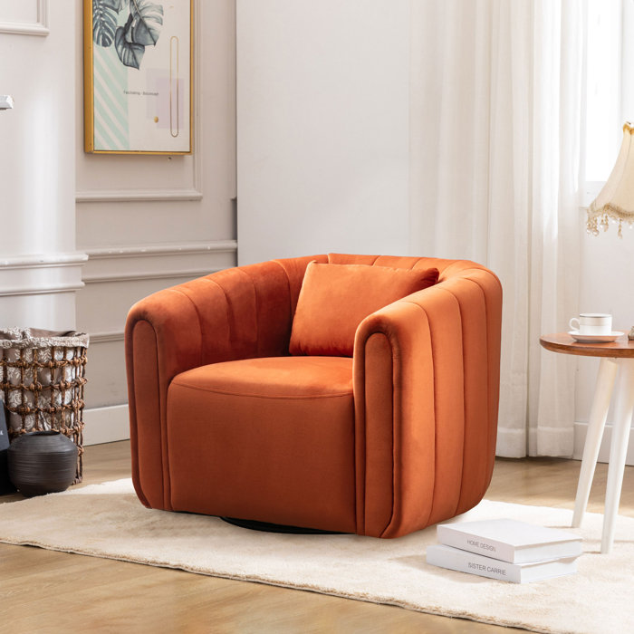 Bonzy Home 30" W Velvet Swivel Barrel Chair & Reviews Wayfair